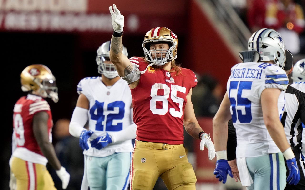 George Kittle player prop bets for 49ers vs. Cowboys