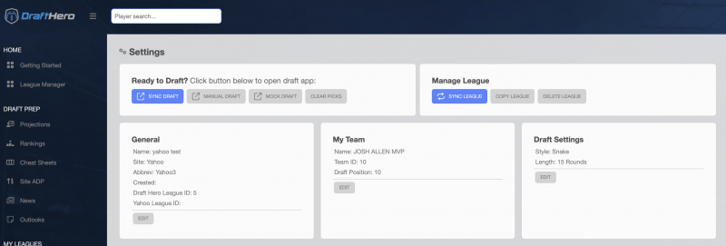 Syncing your live Fantasy Football Draft with the Draft Analyzer 